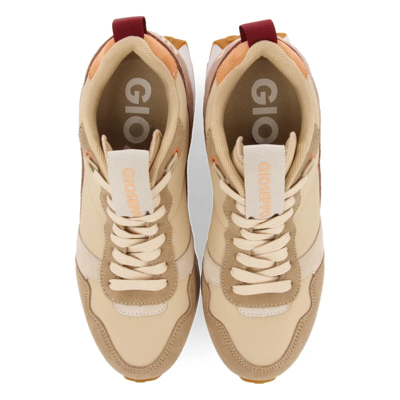 Aracai women's beige retro-style sneakers with inner wedges
