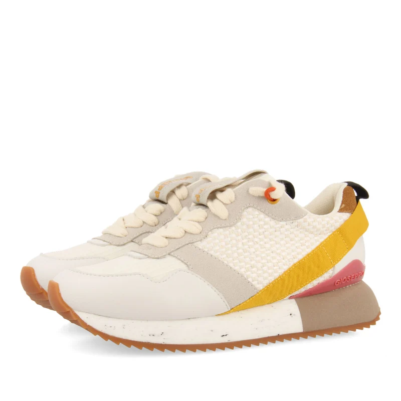 Luzon women's white sneakers with textures and details
