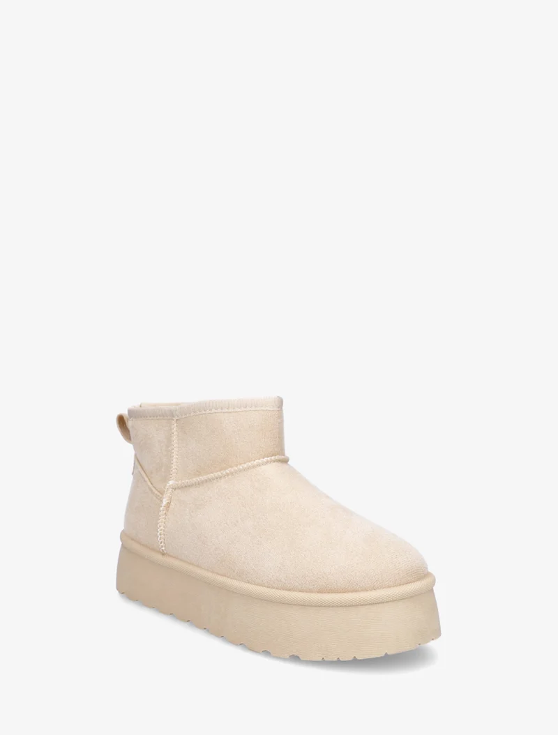 Bottines fourrées en suédine - Beige