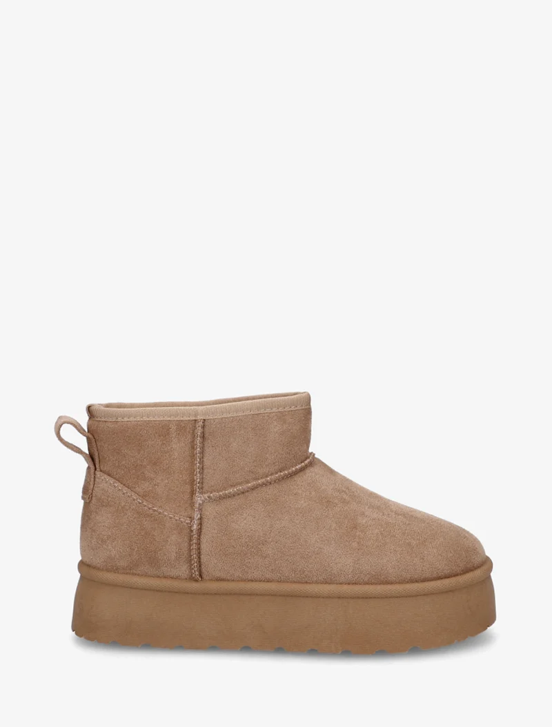 Bottines fourrées en suédine - Taupe