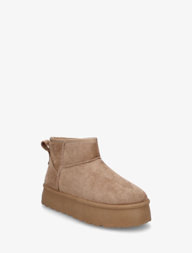 Bottines fourrées en suédine - Taupe