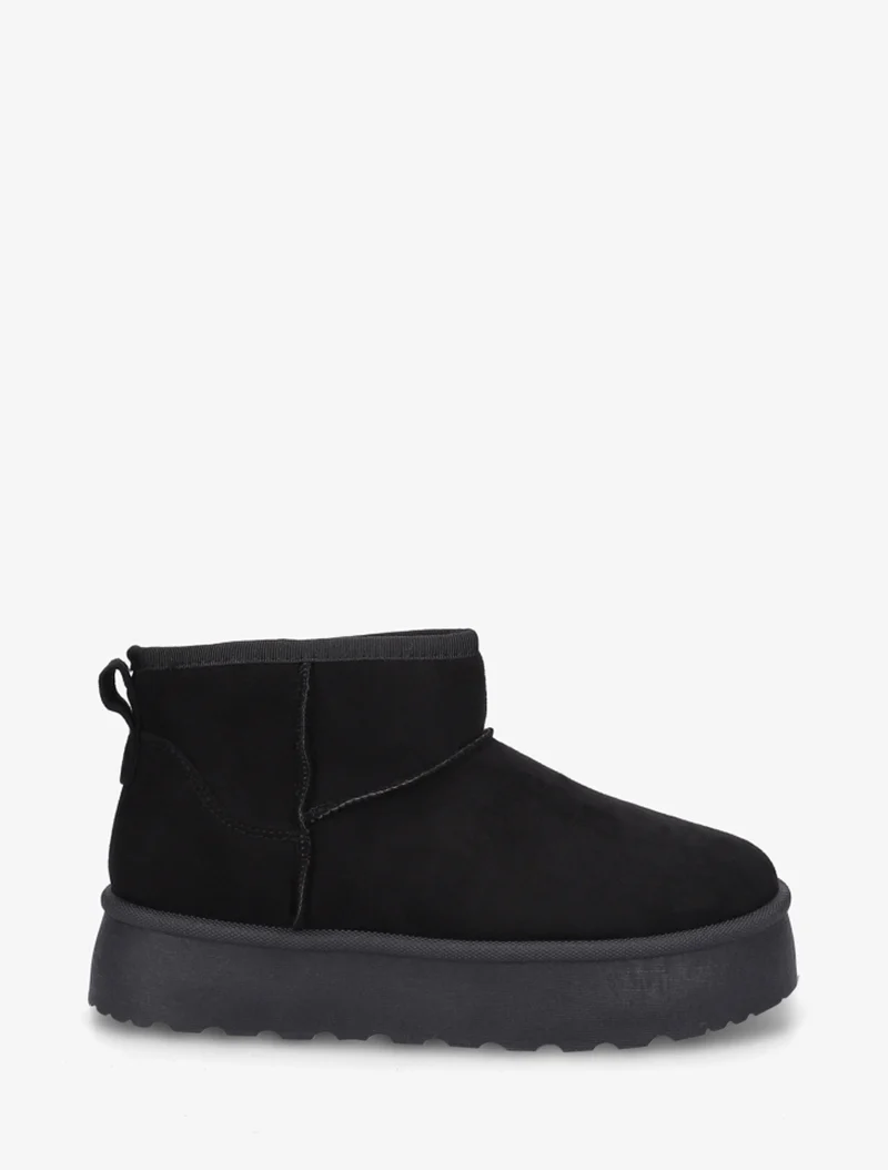 Bottines fourrées en suédine - Noir
