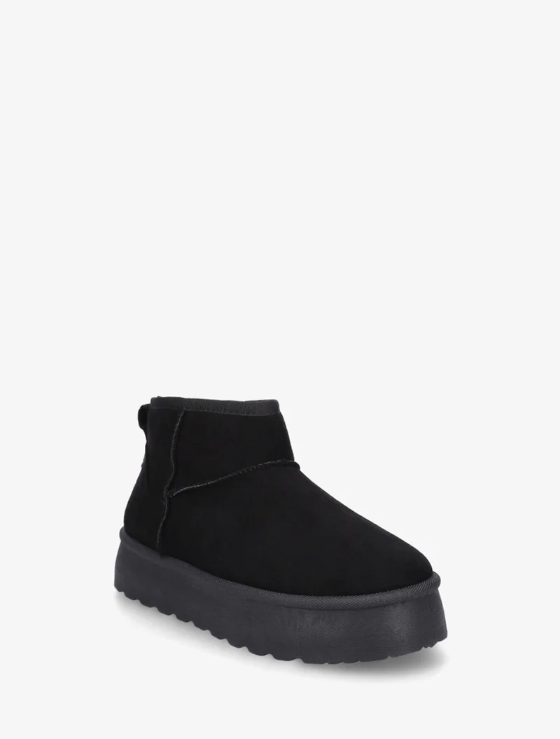 Bottines fourrées en suédine - Noir