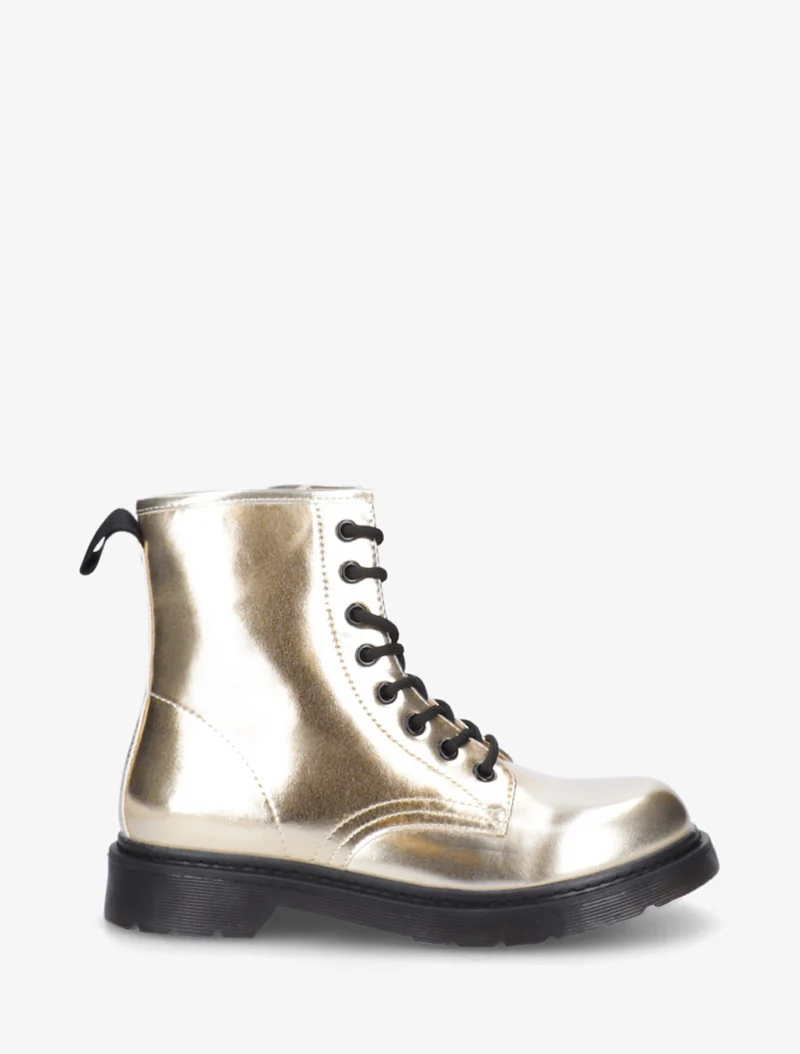 Bottines nacrées à lacets - Or