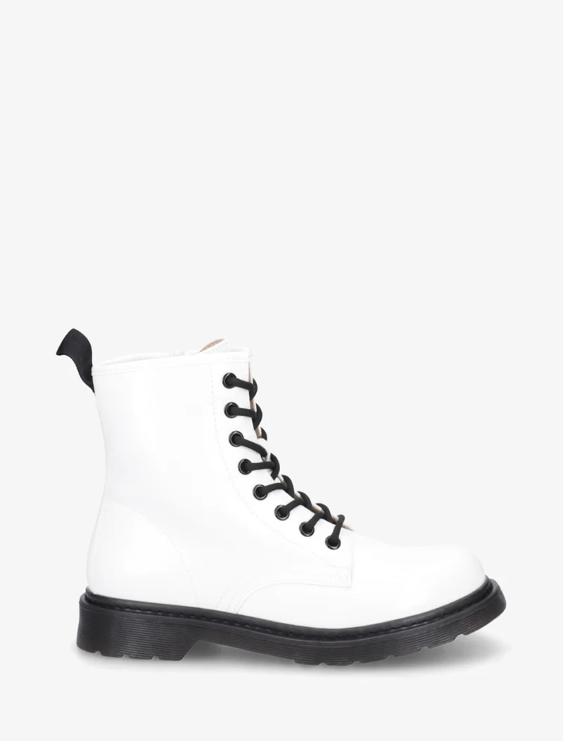 Bottines vernies à lacets - Blanc