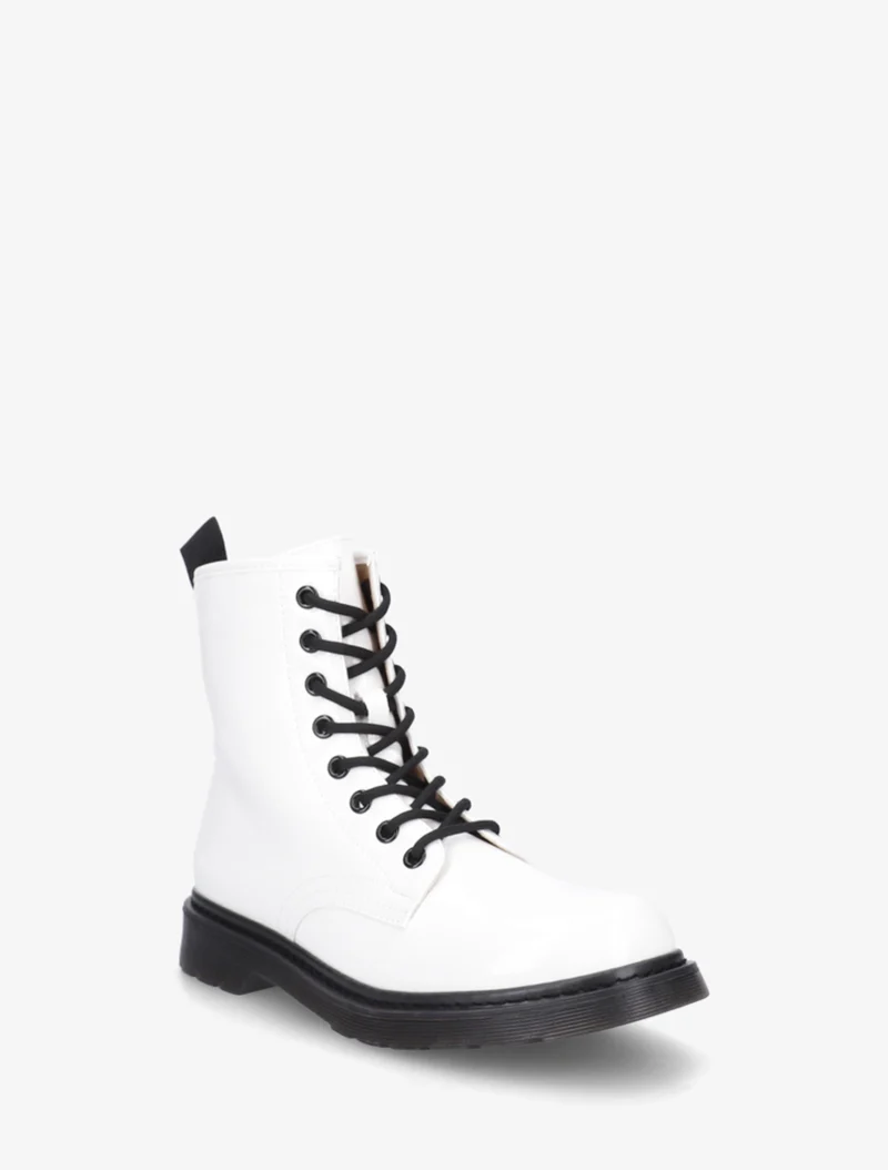 Bottines vernies à lacets - Blanc