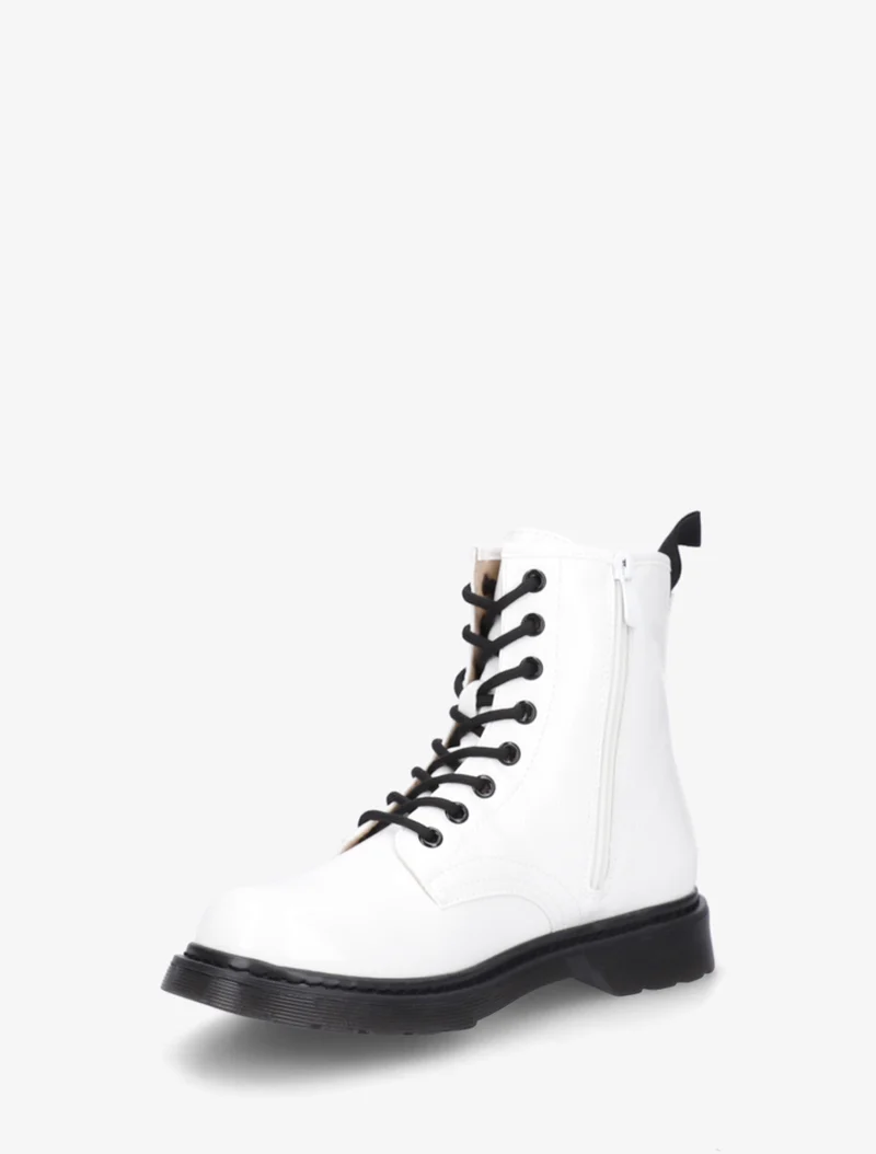 Bottines vernies à lacets - Blanc