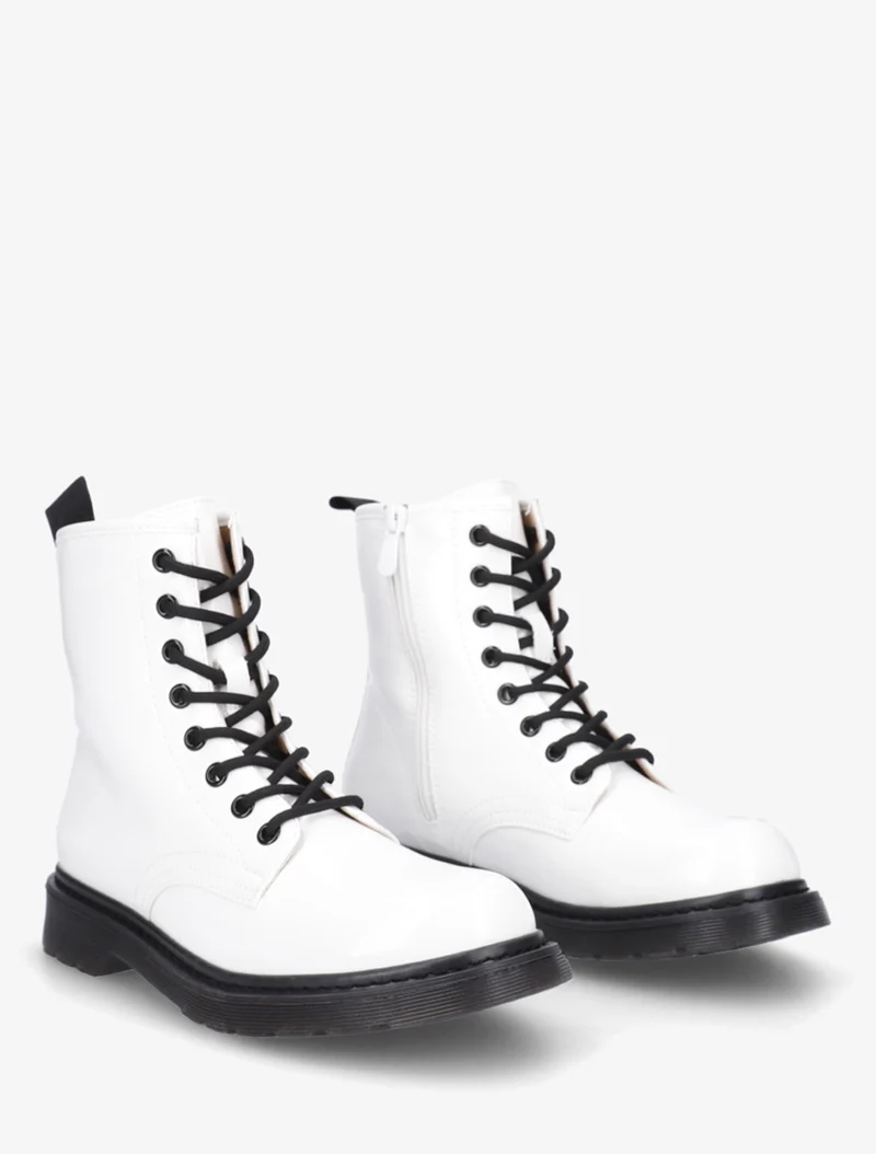 Bottines vernies à lacets - Blanc