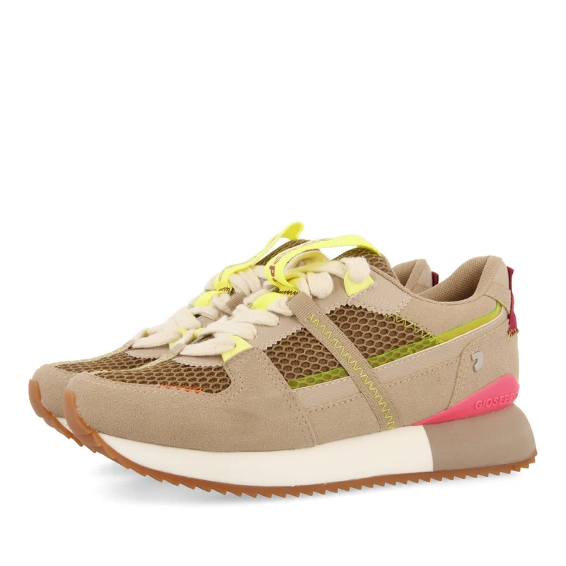 Thorens women's beige textured sneakers