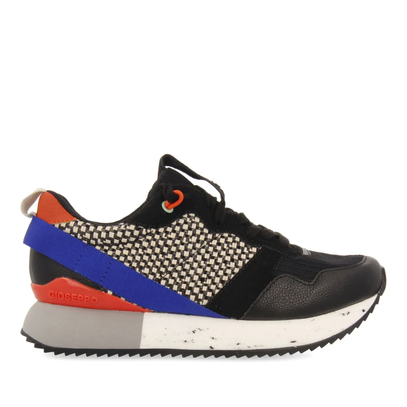 Luzon women's black sneakers with textures and details
