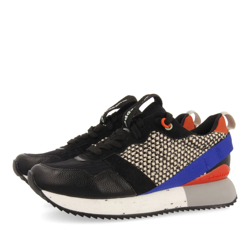 Luzon women's black sneakers with textures and details