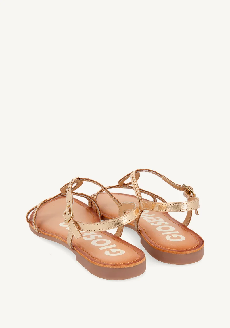 BRAIDED LEATHER SANDALS OSSIAN