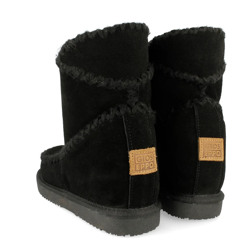 Black leather ankle boots australian style with internal wedge for woman 42114