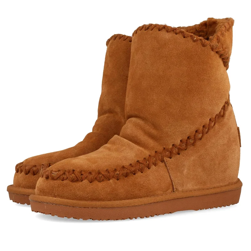 Botines marrones de estilo australiano con cuña interna para mujer 42114