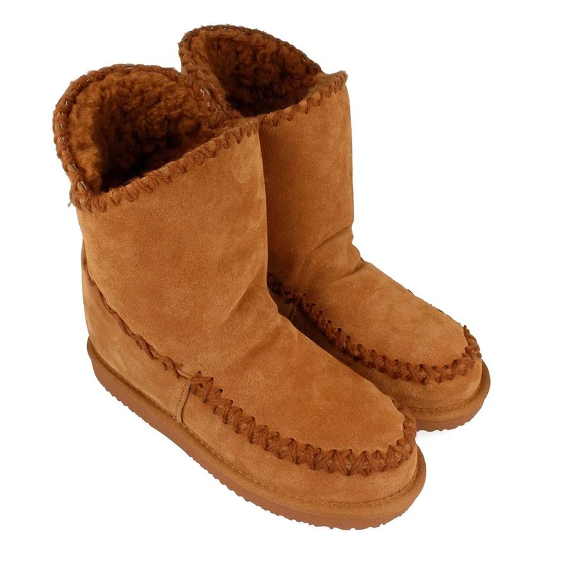 Botines marrones de estilo australiano con cuña interna para mujer 42114