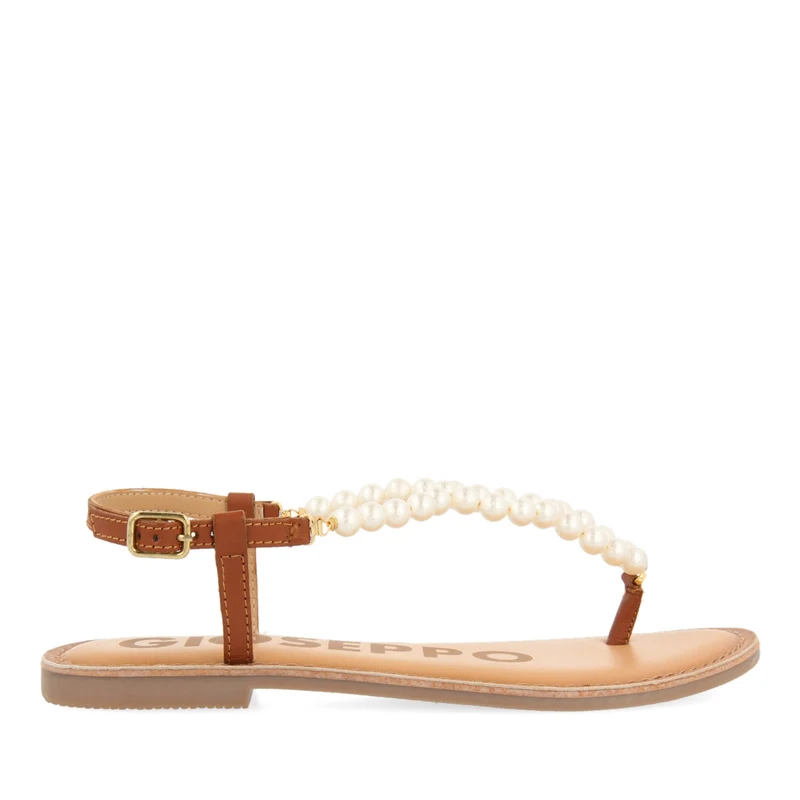 BROWN FLAT SANDALS FOR WOMAN GLENMORE