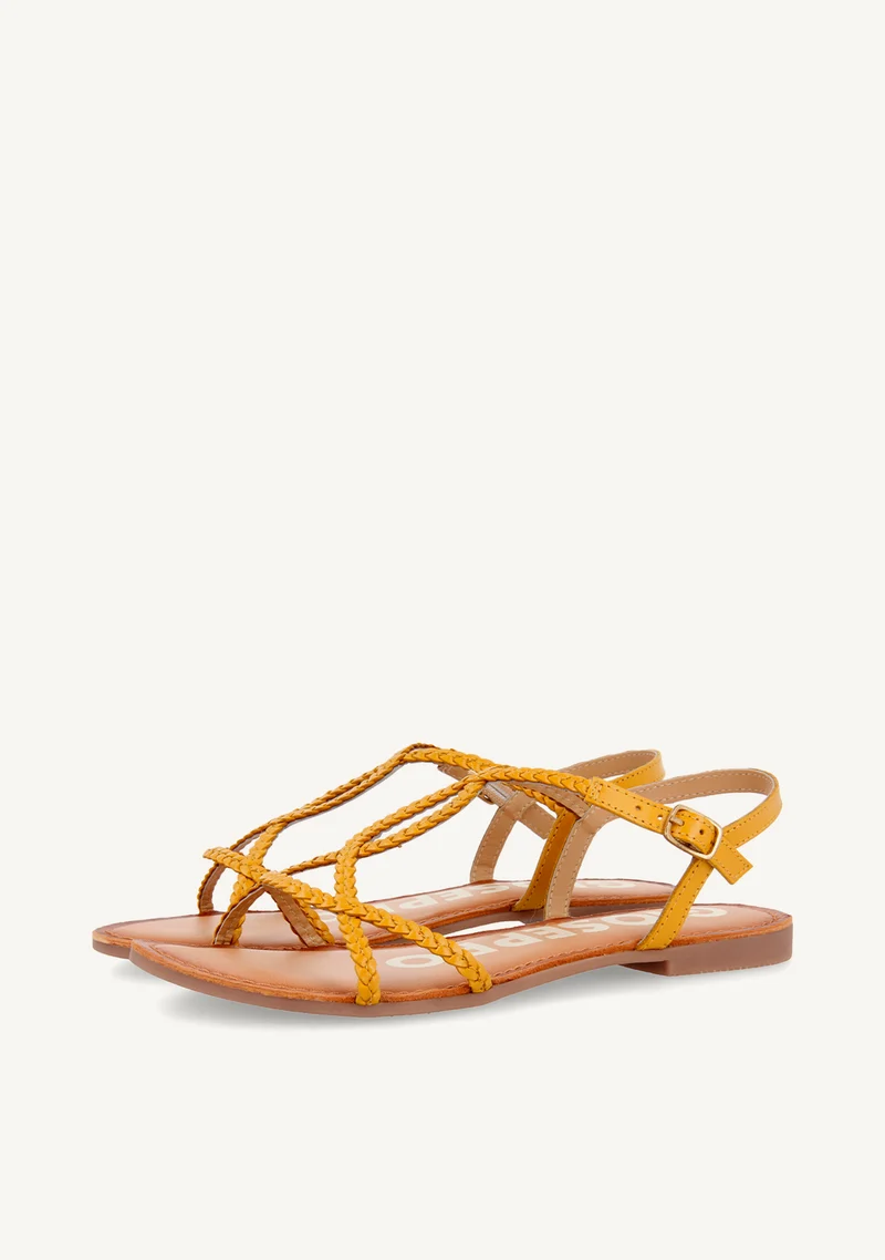 BRAIDED LEATHER SANDALS OSSIAN