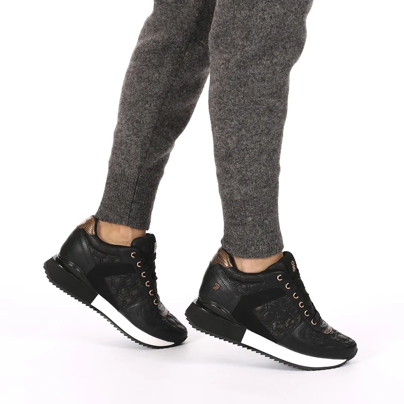 Black sneakers with internal wedge for woman ULSTEIN