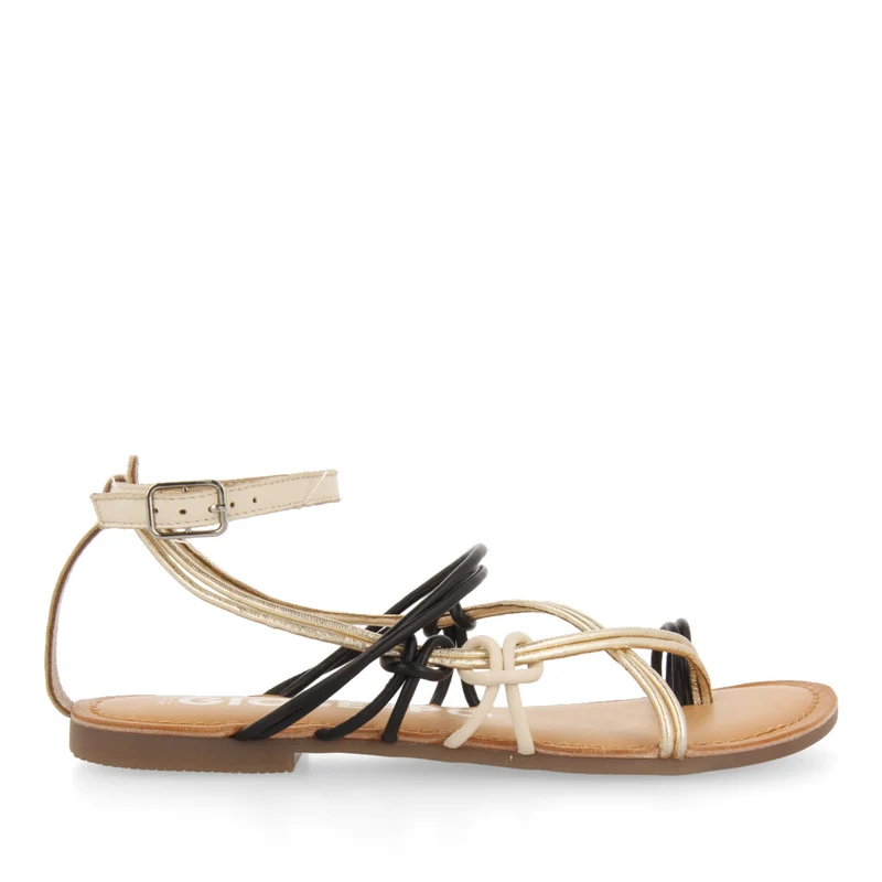 Gualaca women's flat sandals with multicoloured straps