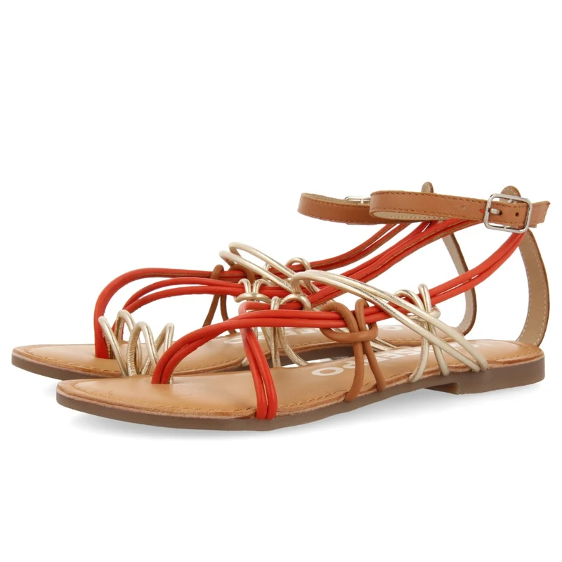 Gualaca women's flat sandals with multicoloured straps