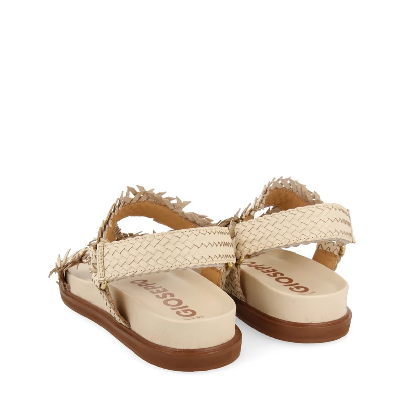 Lassance women's off-white footbed sandals with braided straps