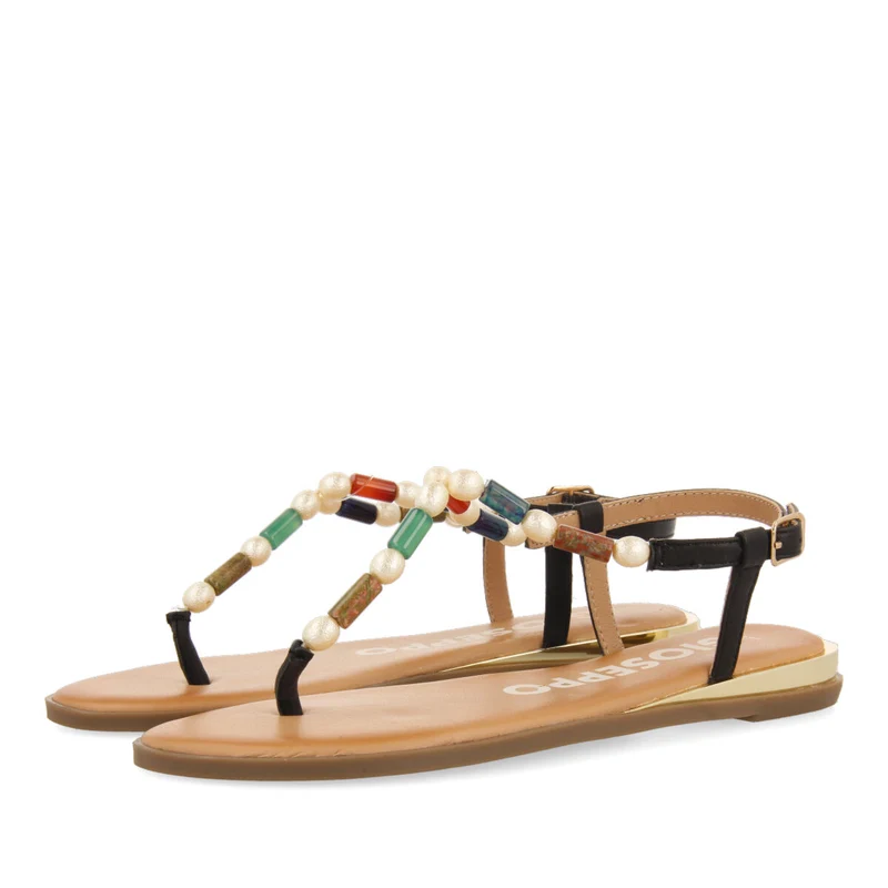 Itauna women's multicoloured sandals with stones and pearls