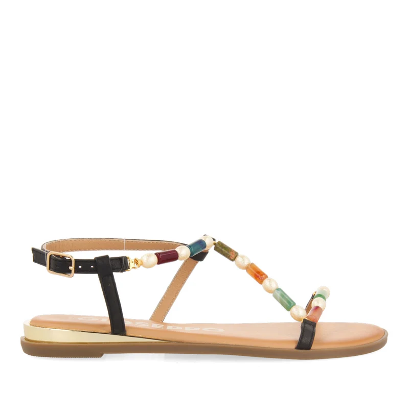 Lasson women's multicoloured sandals with stones and pearls