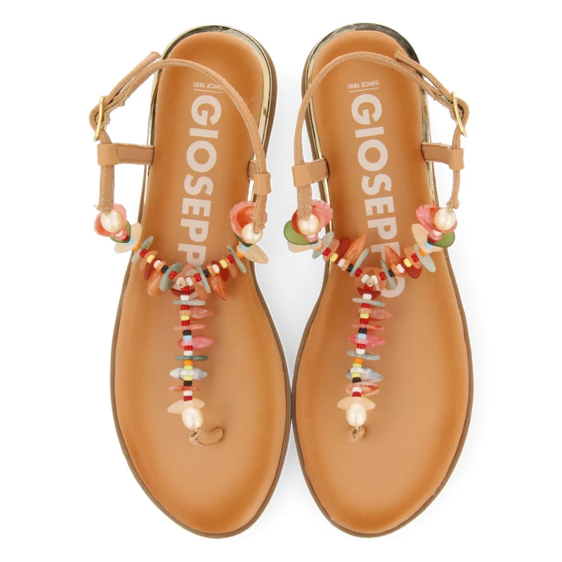 Guaraita women's sandals with mini wedges and multicoloured shells