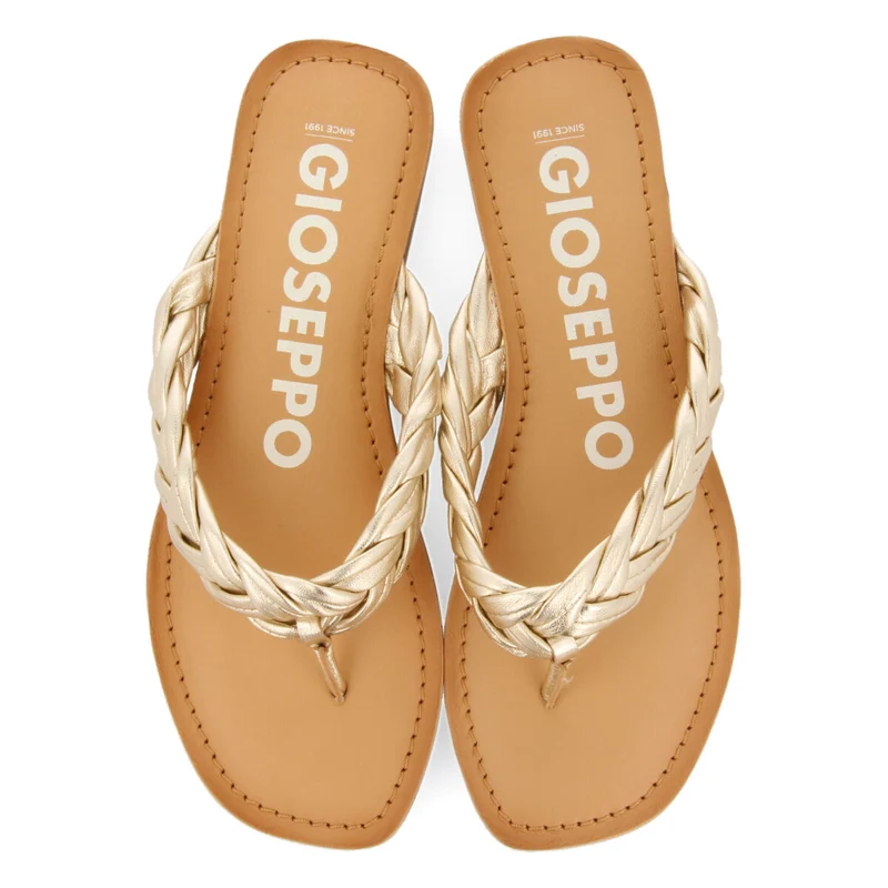 Bicas women's flat gold braided sandals