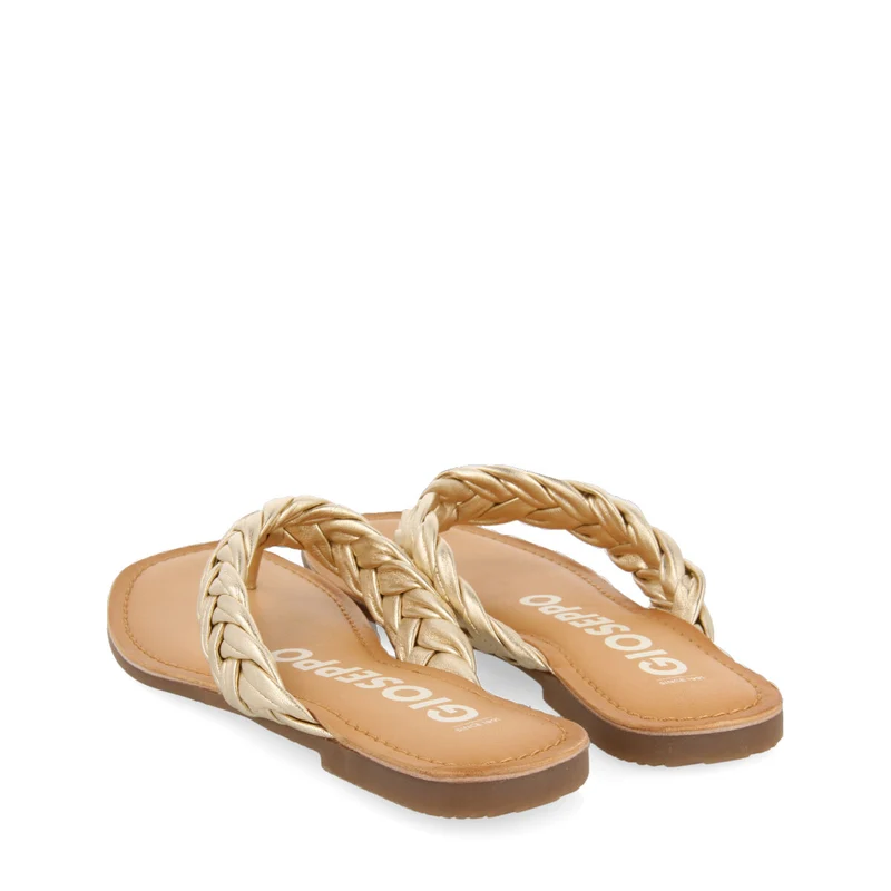 Bicas women's flat gold braided sandals