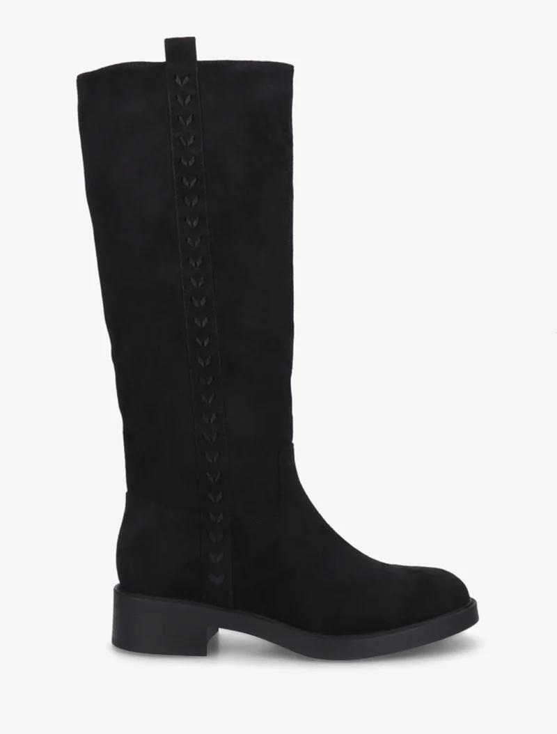 Bottes unies en suédine - Noir