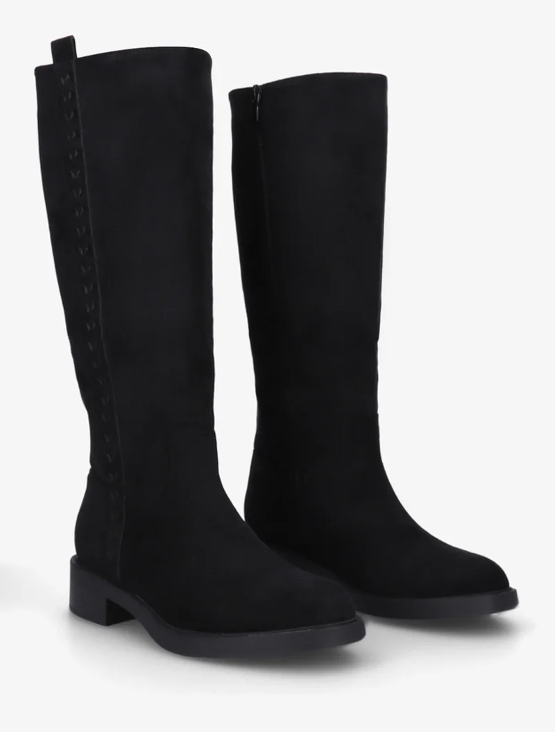 Bottes unies en suédine - Noir