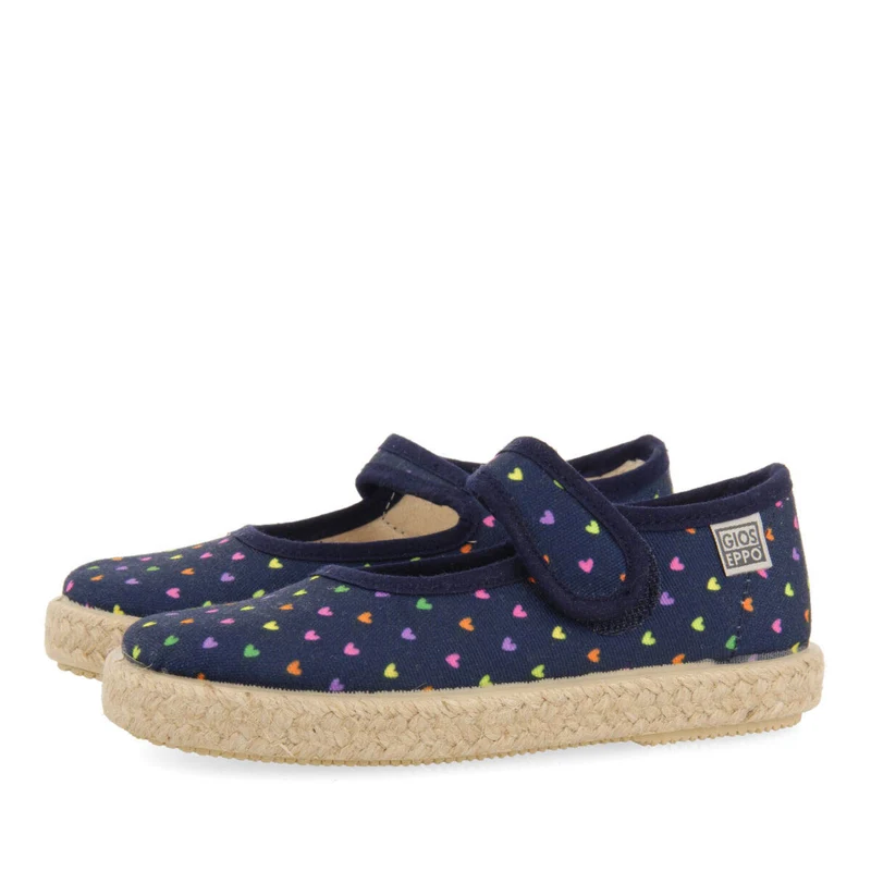 Clesles babies navy blue heartrint espadrilles