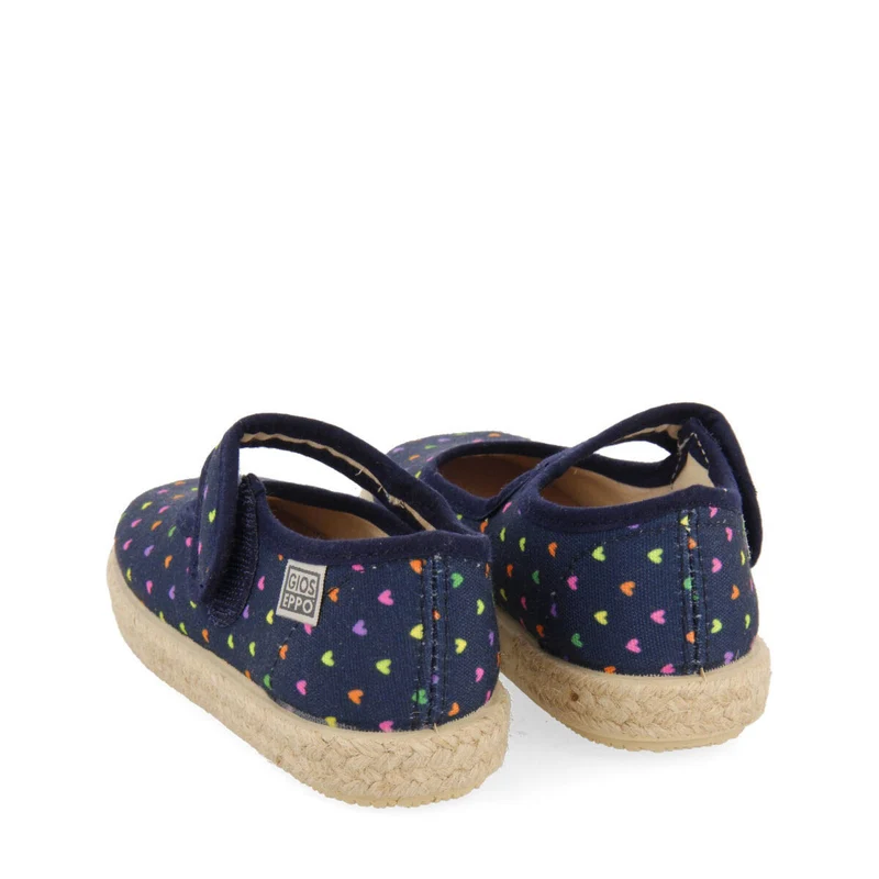 Clesles babies navy blue heartrint espadrilles