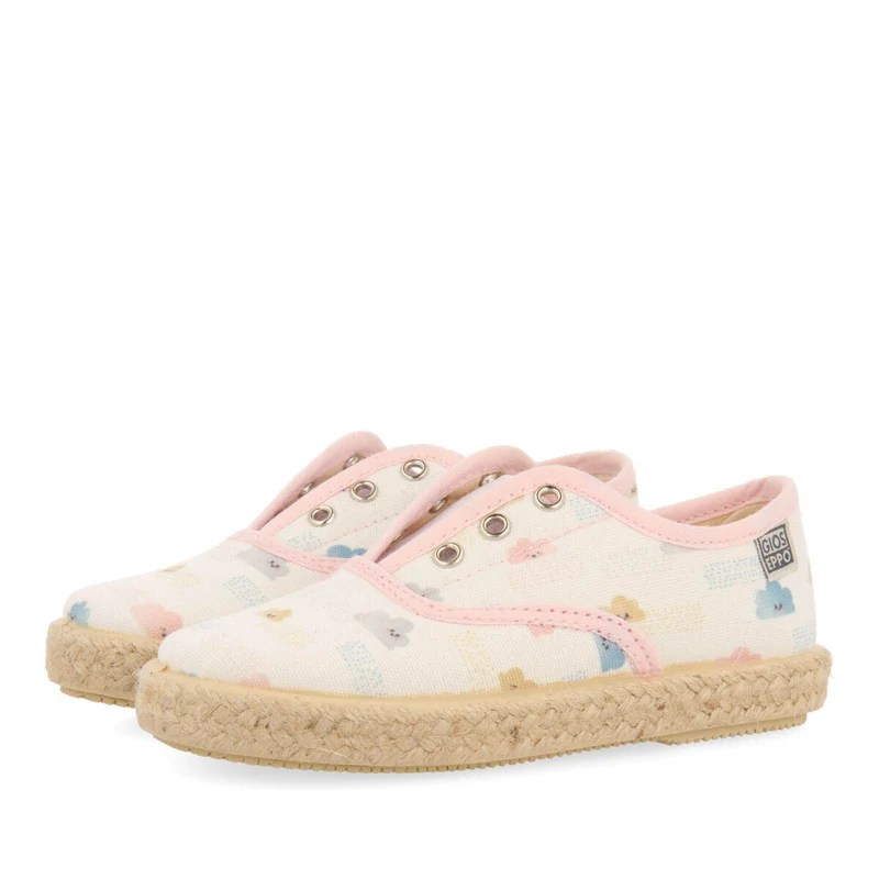Verlin babies white espadrilles with a multicolouredrint