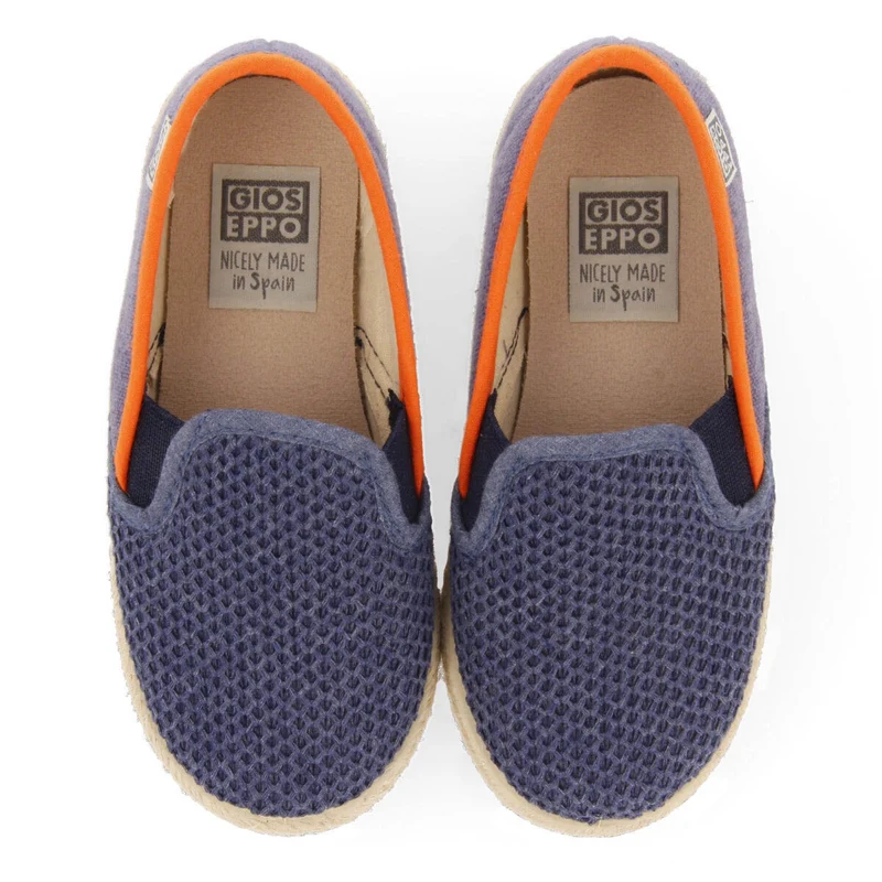 Ablis girls navy blue slip on espadrilles