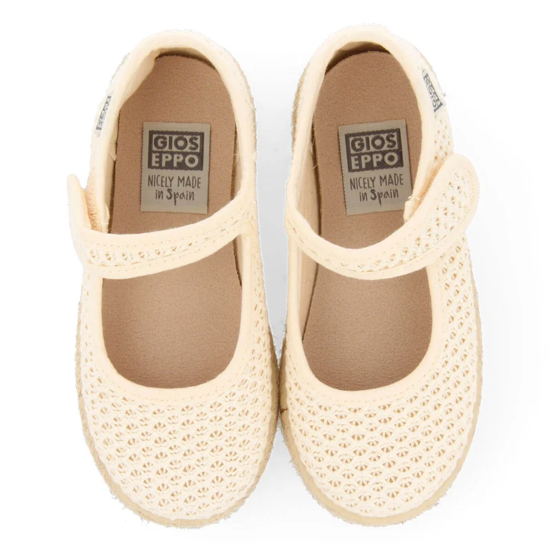 Seine girls beige mesh espadrilles