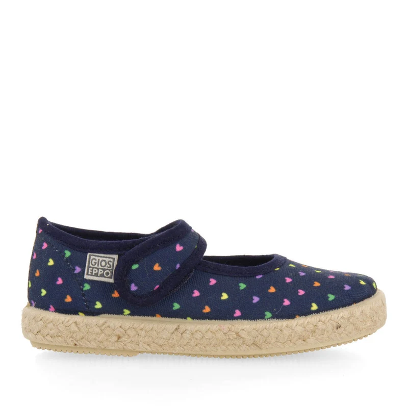 Clesles girls navy blue heartrint espadrilles