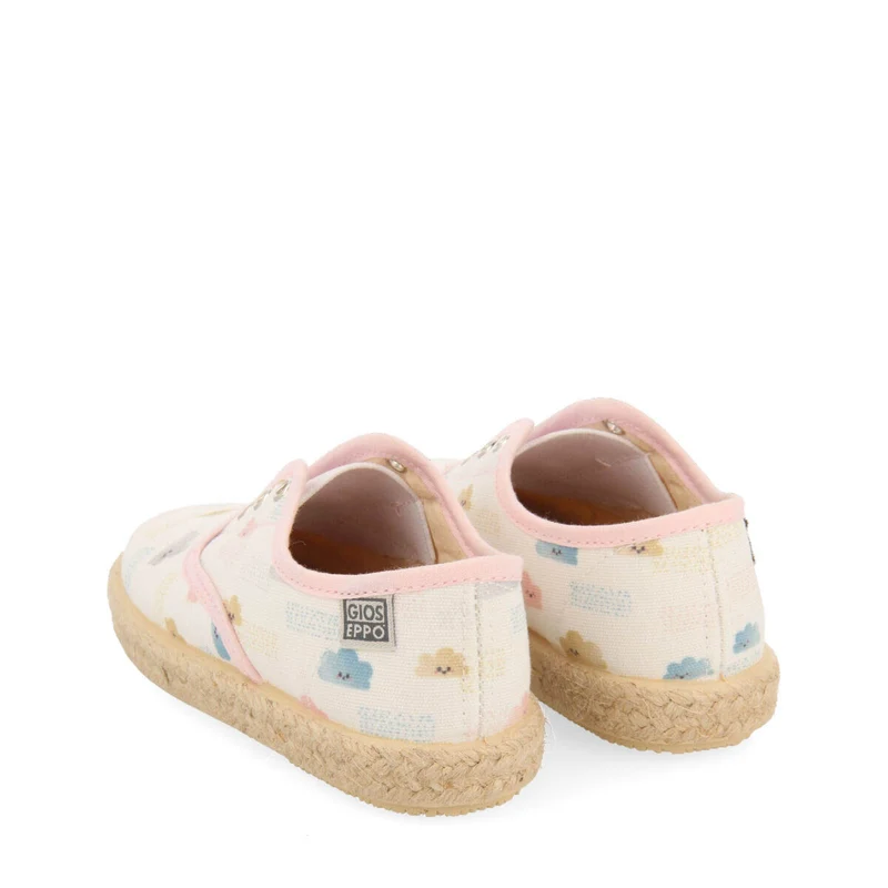 Verlin girls white espadrilles with a multicolouredrint