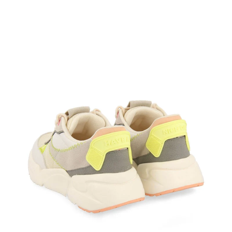 Uracoa girls white mesh sneakers with colourful details