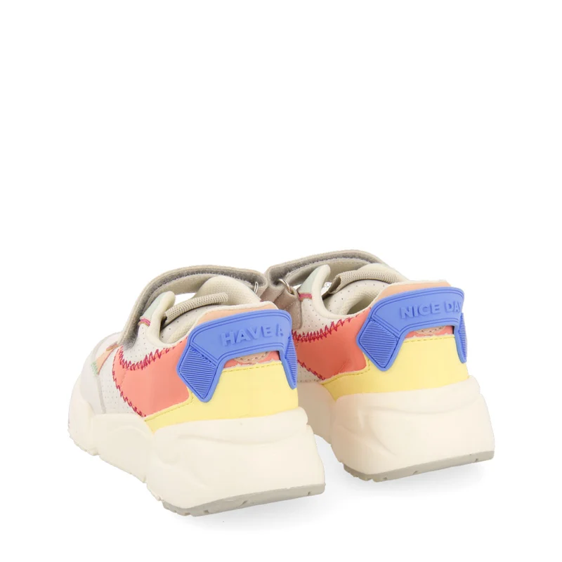 Selviria girls white sneakers with multicoloured details