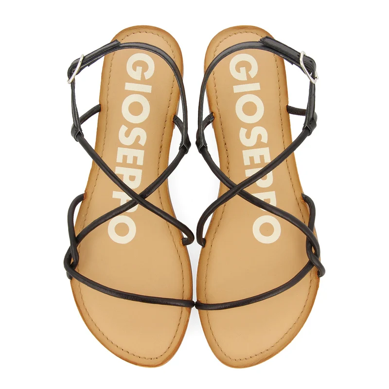 BLACK SANDALS WITH THIN STRAPS FOR WOMAN GUIRA