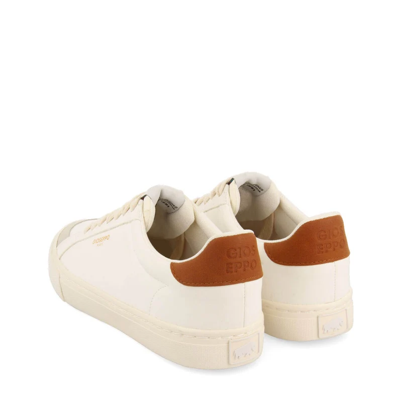 Roujan men's white sneakers with tan details