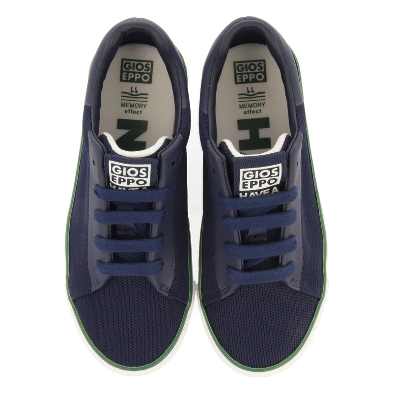 Perondi boys navy blue lace up sneakers