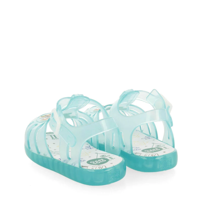 Popian babies green jelly sandals with robot design