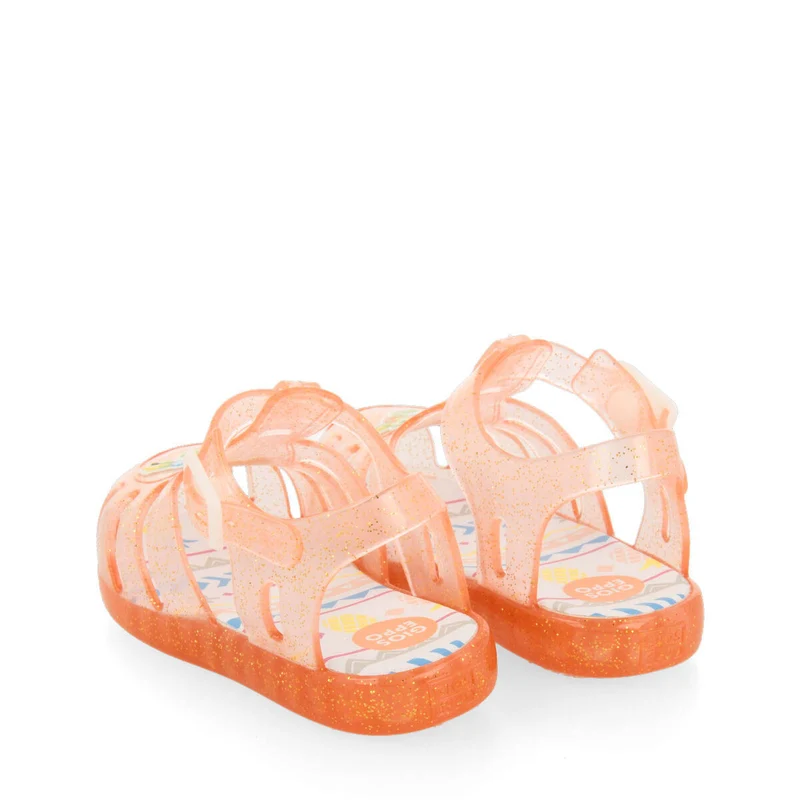 Mersin babies coral jelly sandals with turtle design