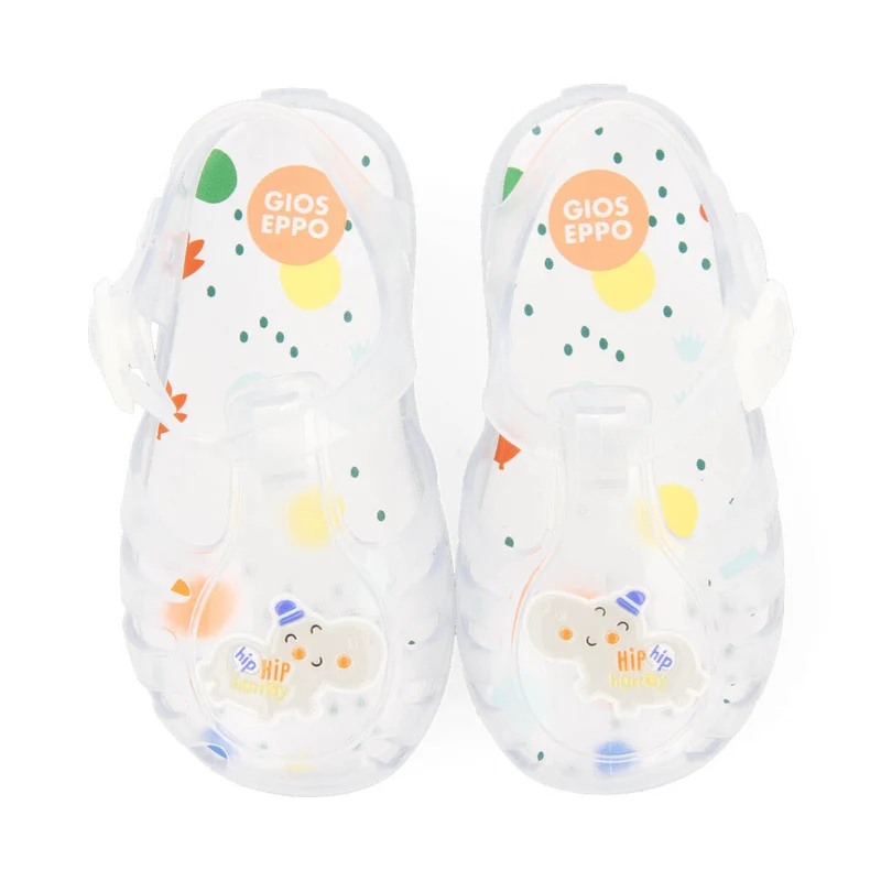 Luciara babies clear jelly sandals with elephant design