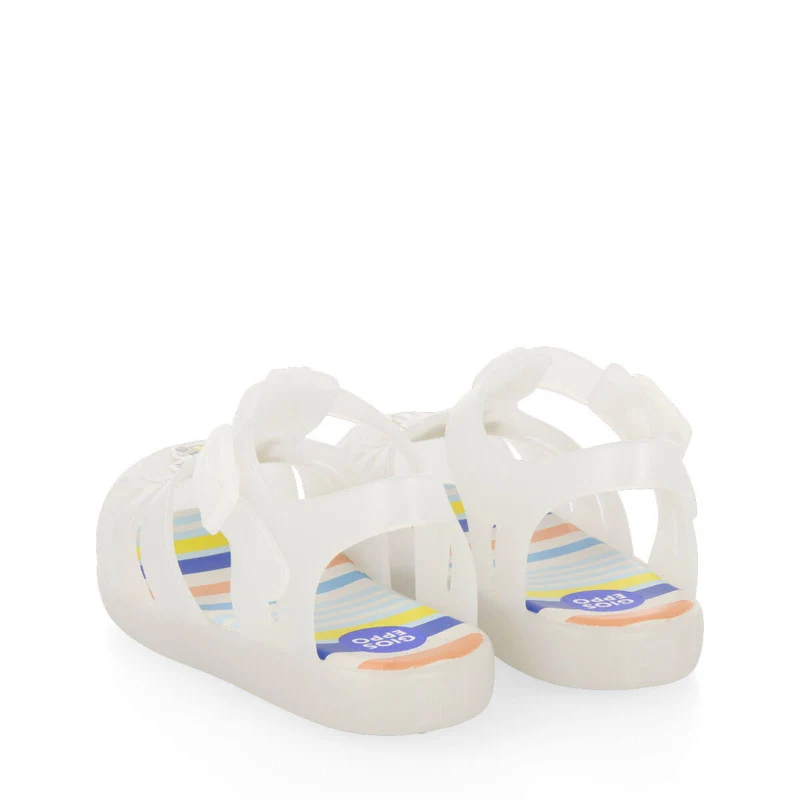 Uarini babies white jelly shoes with kitten anduppy design