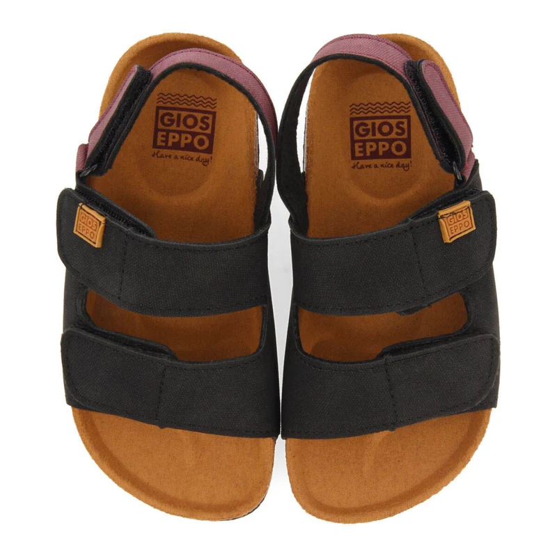 Gerais boys black footbed sandals