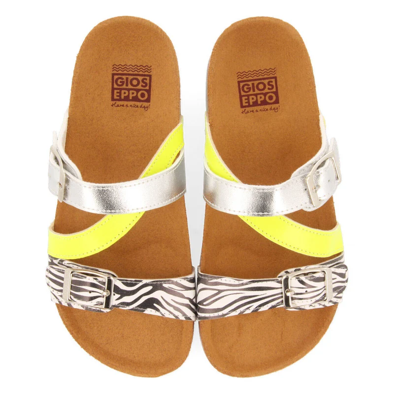 Onca girls multicoloured sandals with animalrint